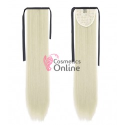 Extensie de par coada dreapta cu snur si pini 60 cm Blond Deschis Ash ZR274HT88
